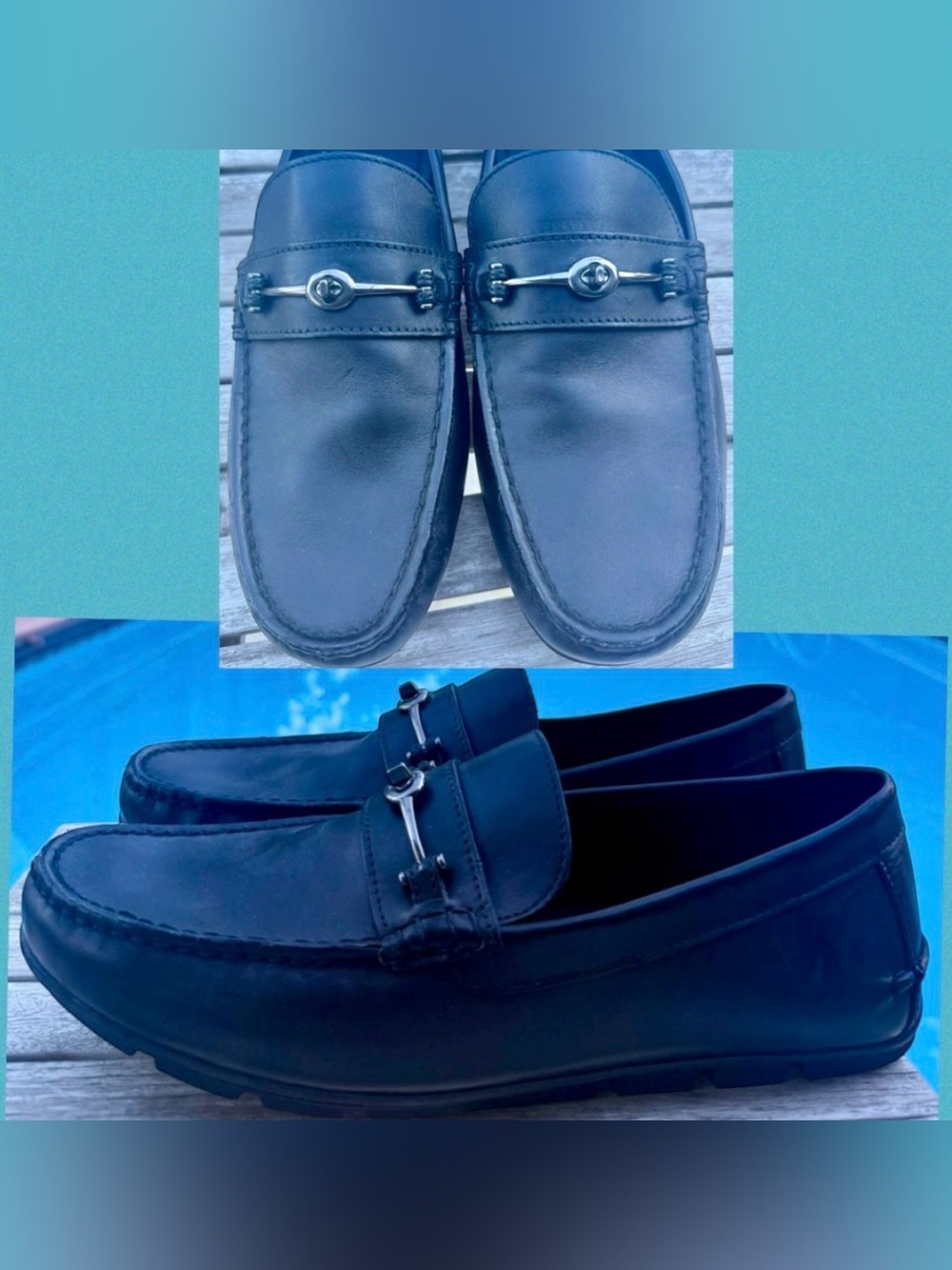 Coach Mott Driver Loafers Black Leather FG2984 Mens Size 11.5D~NEW